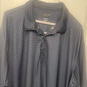 Greg Norman Collection Geometric Polo Shirt Navy